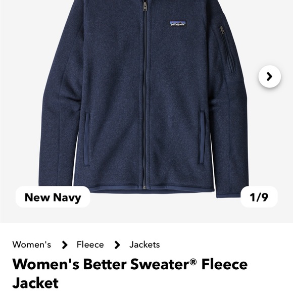 Patagonia Better Sweater Zip up new navy XS - Picture 6 of 7